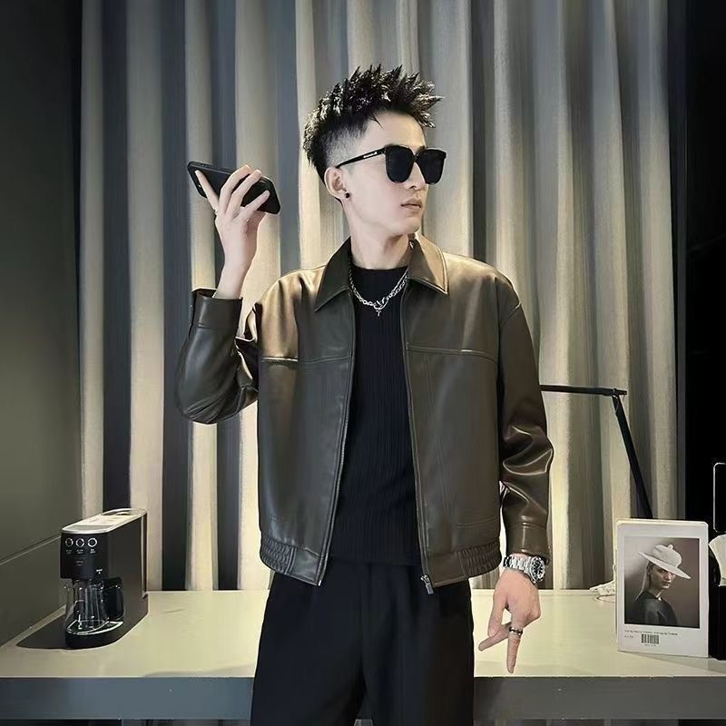 Men's Retro Genuine Leather Biker Jacket