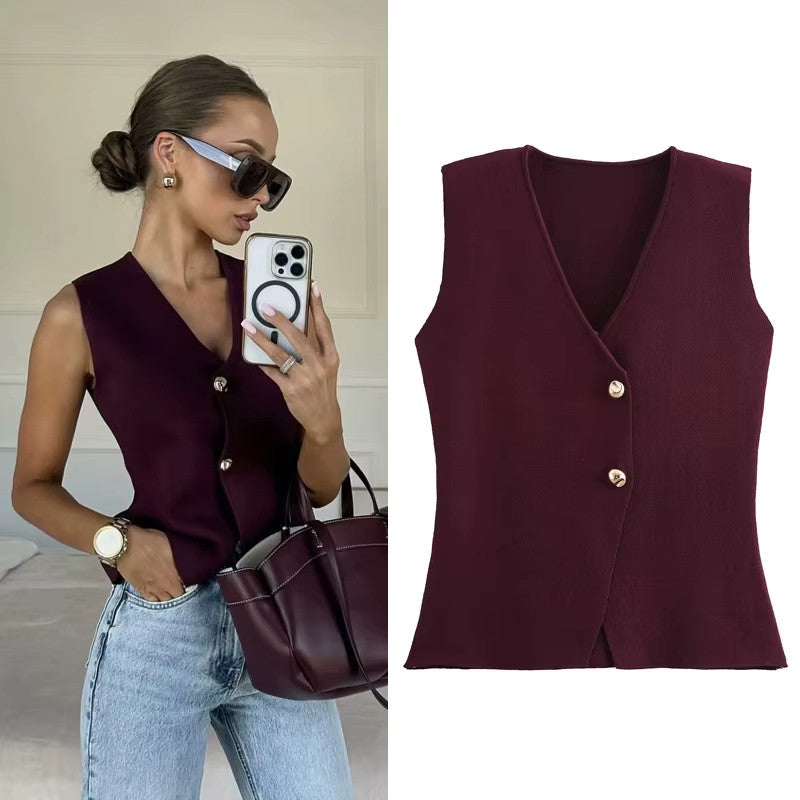 Women's Cropped Knit Vest