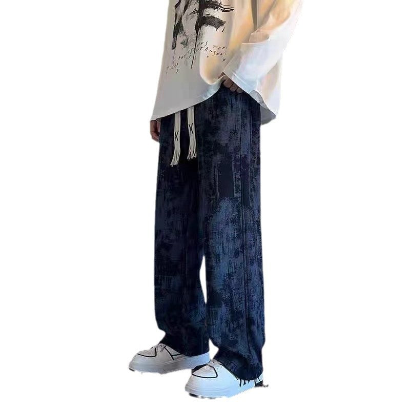 Men's Tie-Dye Wide-Leg Casual Trousers