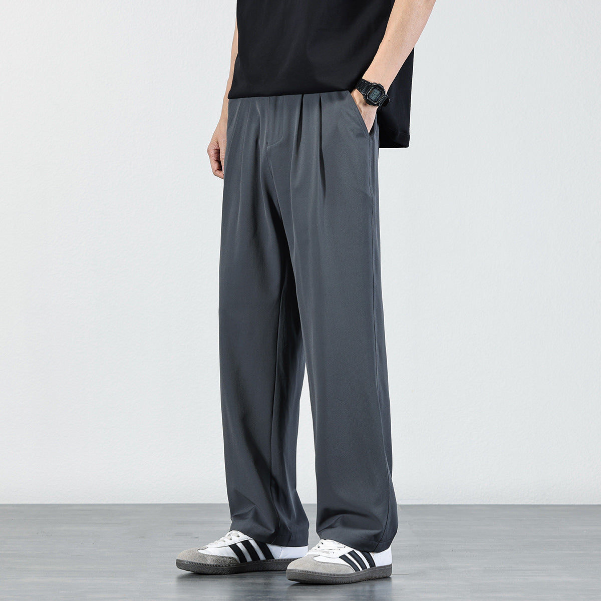 Men's Ice Silk Draped Casual Trousers