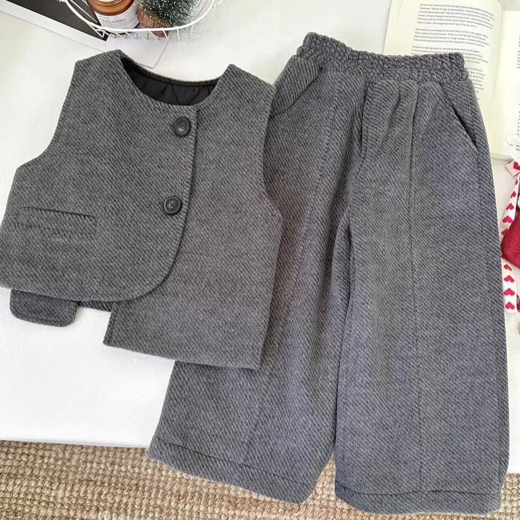 Childrens' Winter Velvet Three-Piece Set
