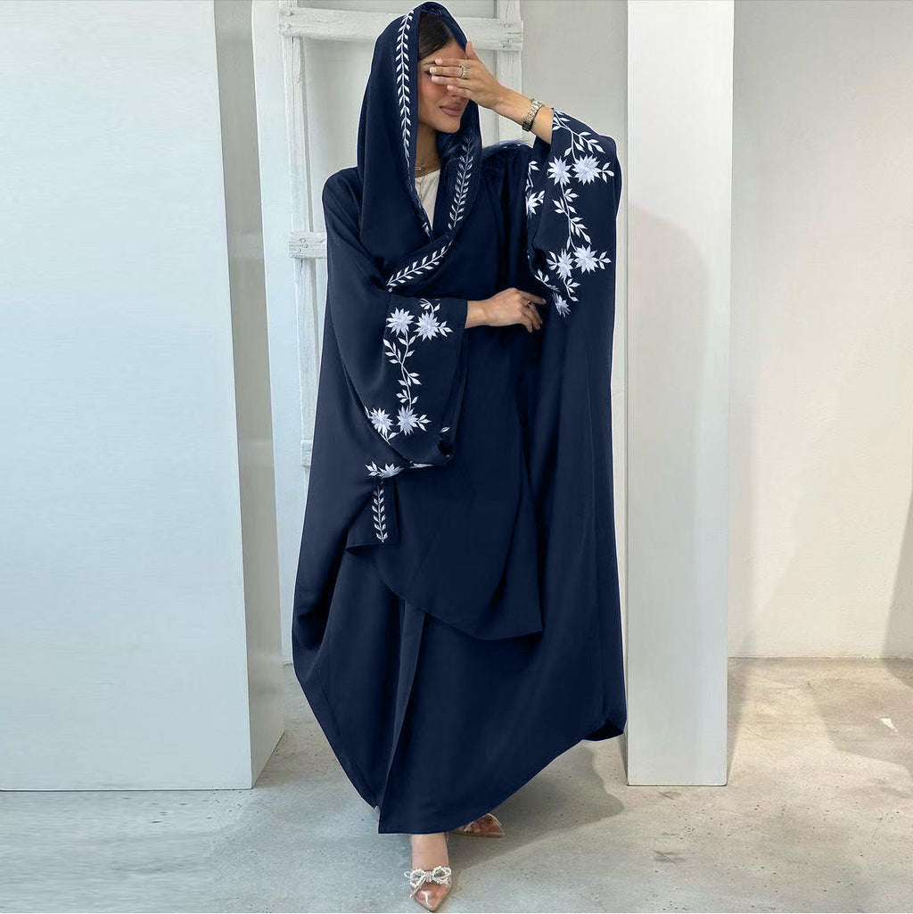 Embroidered floral robe