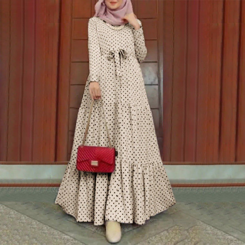 Dot-patterned elegant dress or robe
