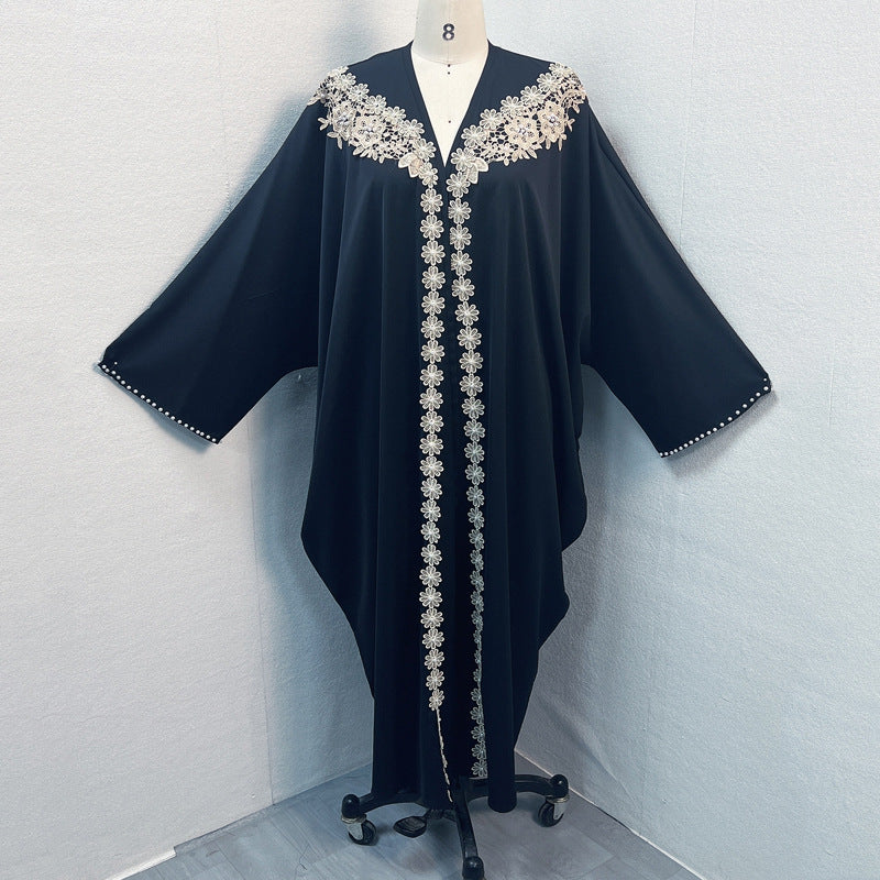 Patchwork lace cardigan robe