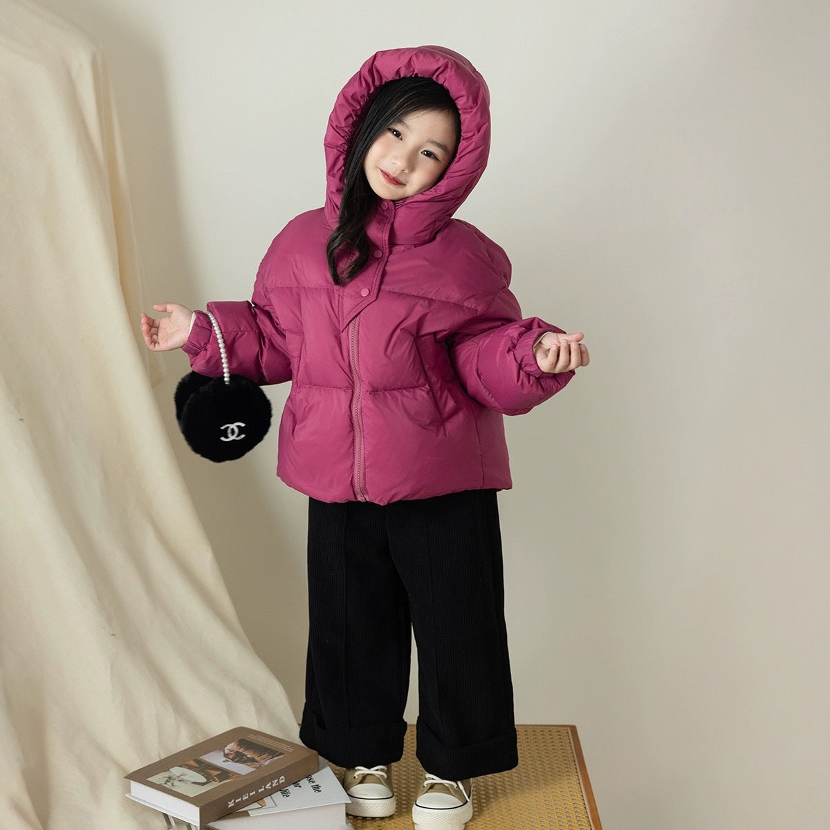 Children's Thickened Winter Cotton Jacket with Hood