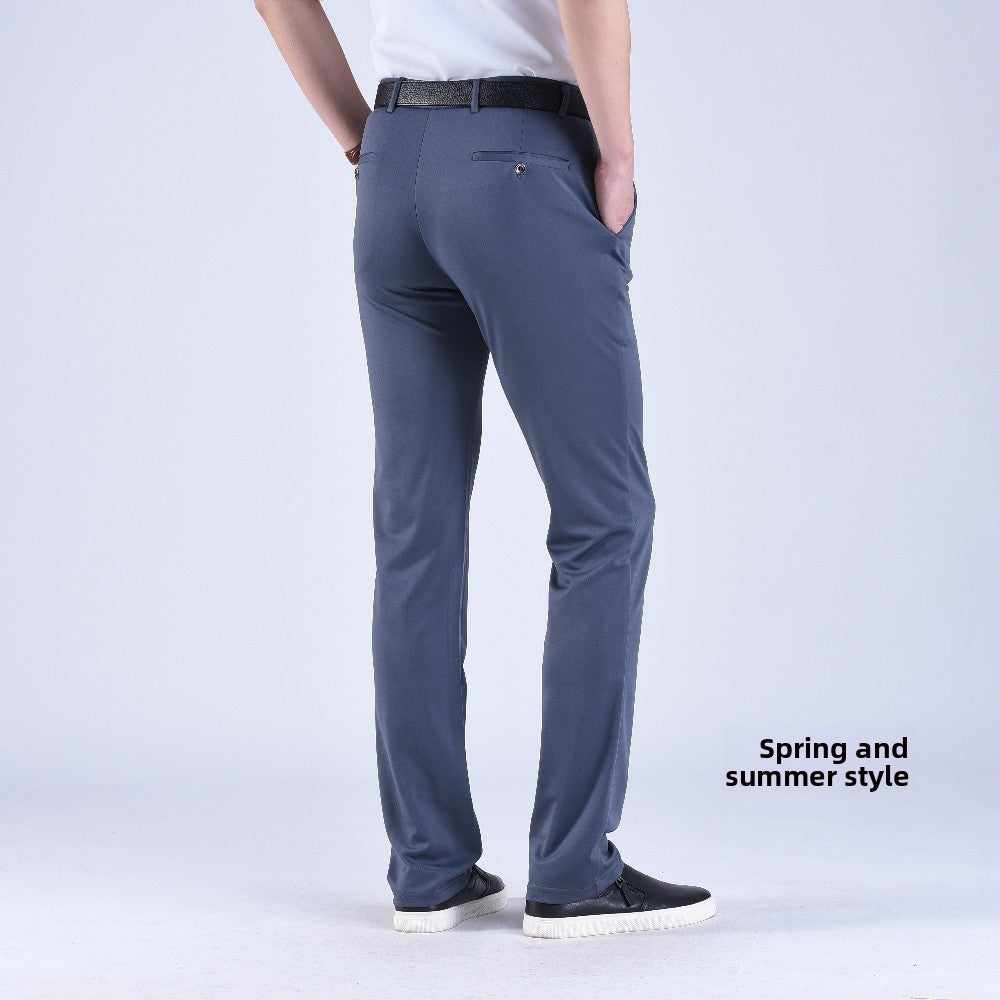 Men's straight-leg suit trousers