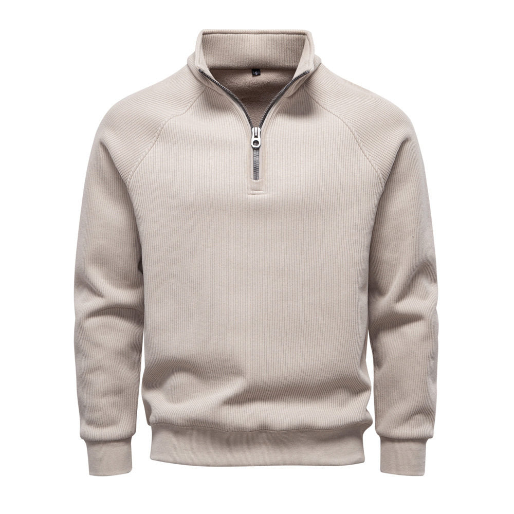 Men's Polo T-Shirt Long-Sleeved Polo Collar Sweatshirt Trendy European Size Men's Casual Versatile Sweatshirt
