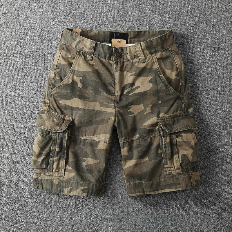 Retro Camouflage Cotton Work Shorts