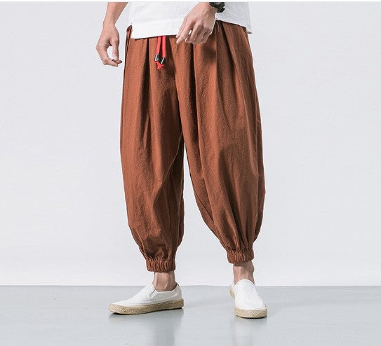 Cotton Linen Men's Casual Trousers