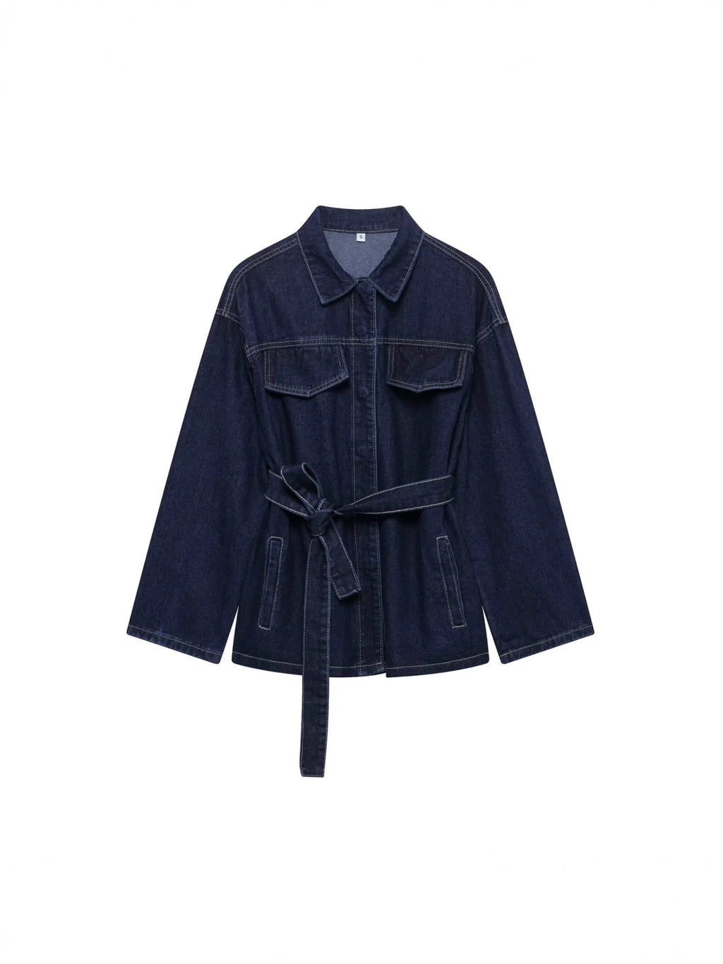 Women's Denim Suit with Waist Belt