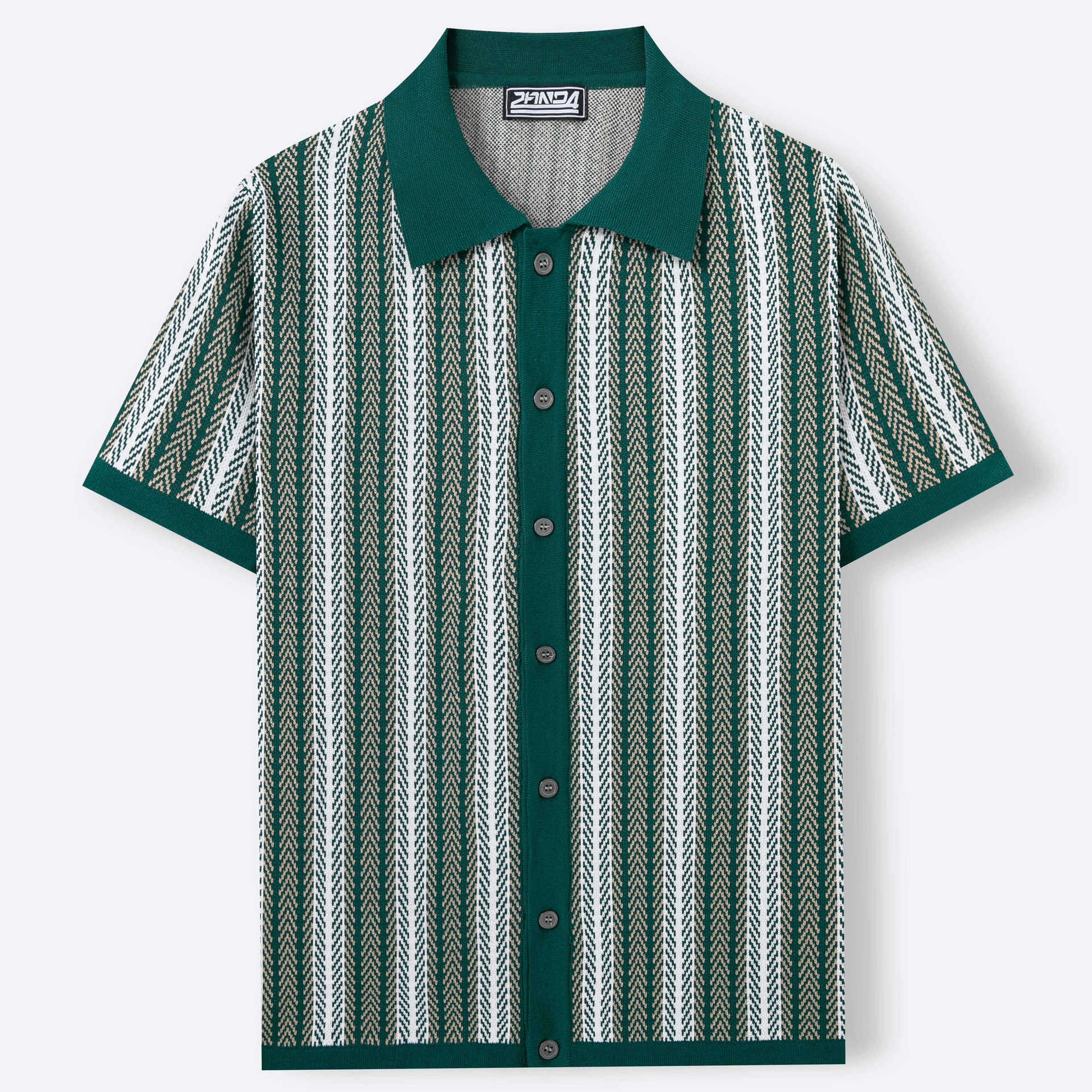 Men's Striped Jacquard Polo Shirt