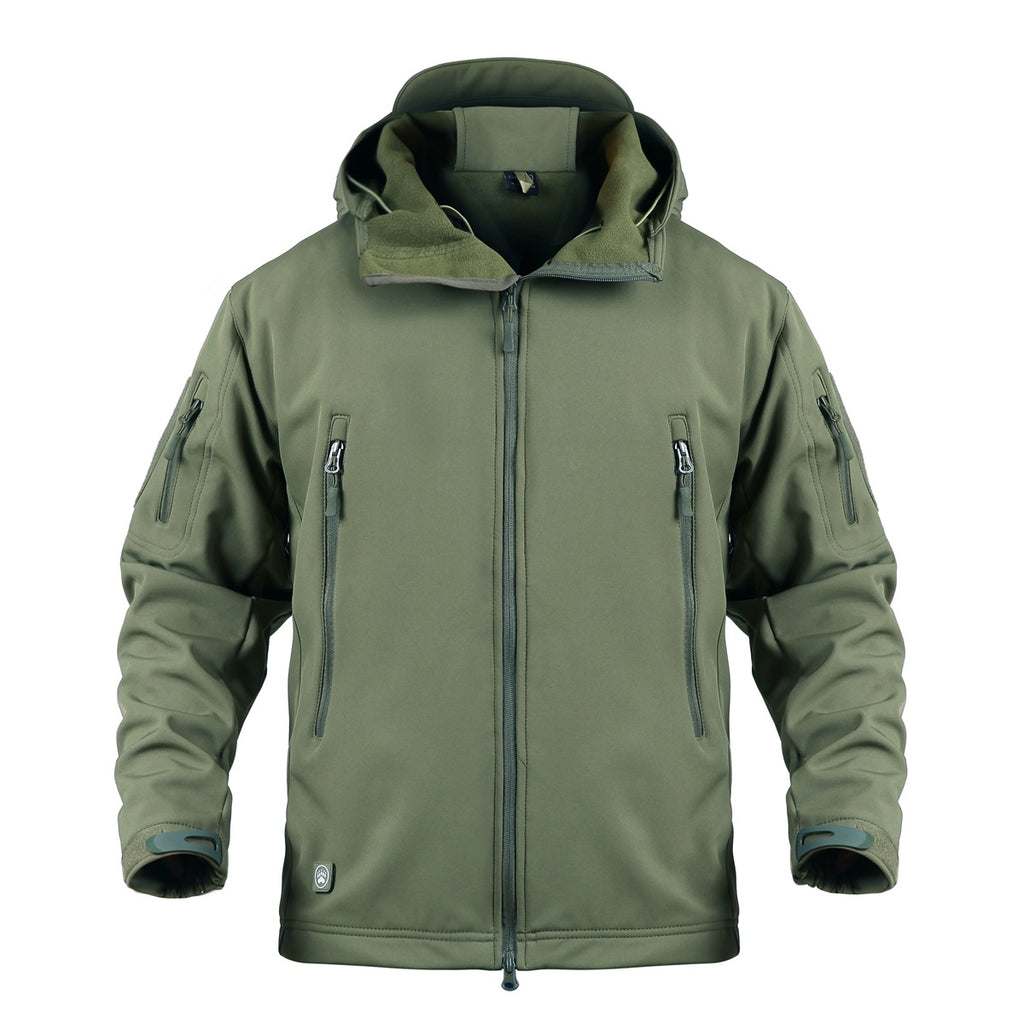 Hooded Camouflage Jacket with Fleece Lining