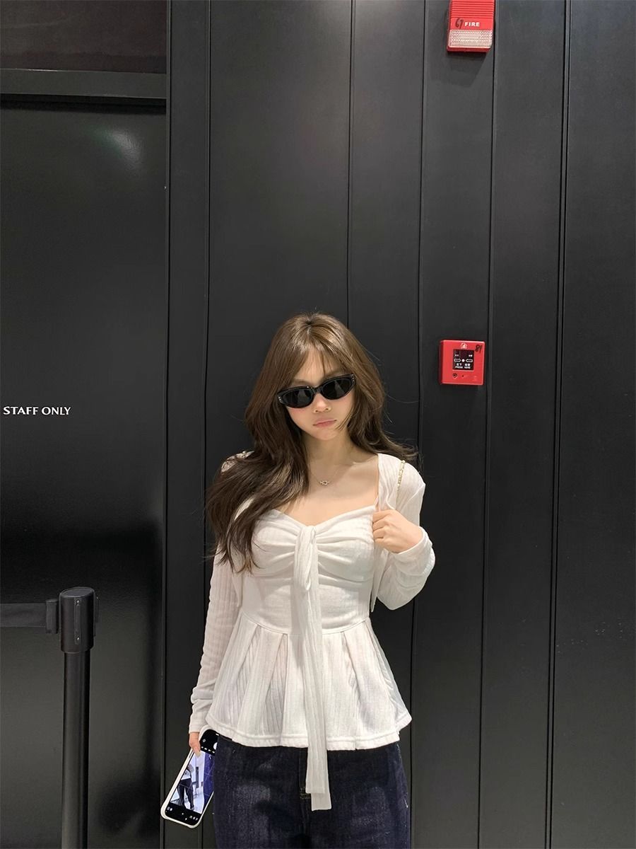 Women's two-piece set camisole and cardigan