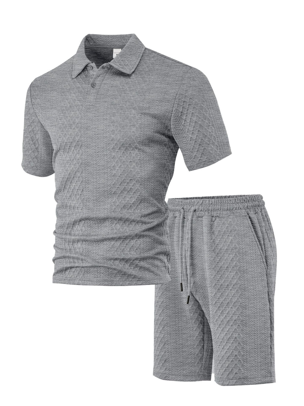 Men's Jacquard Polo Shorts Set