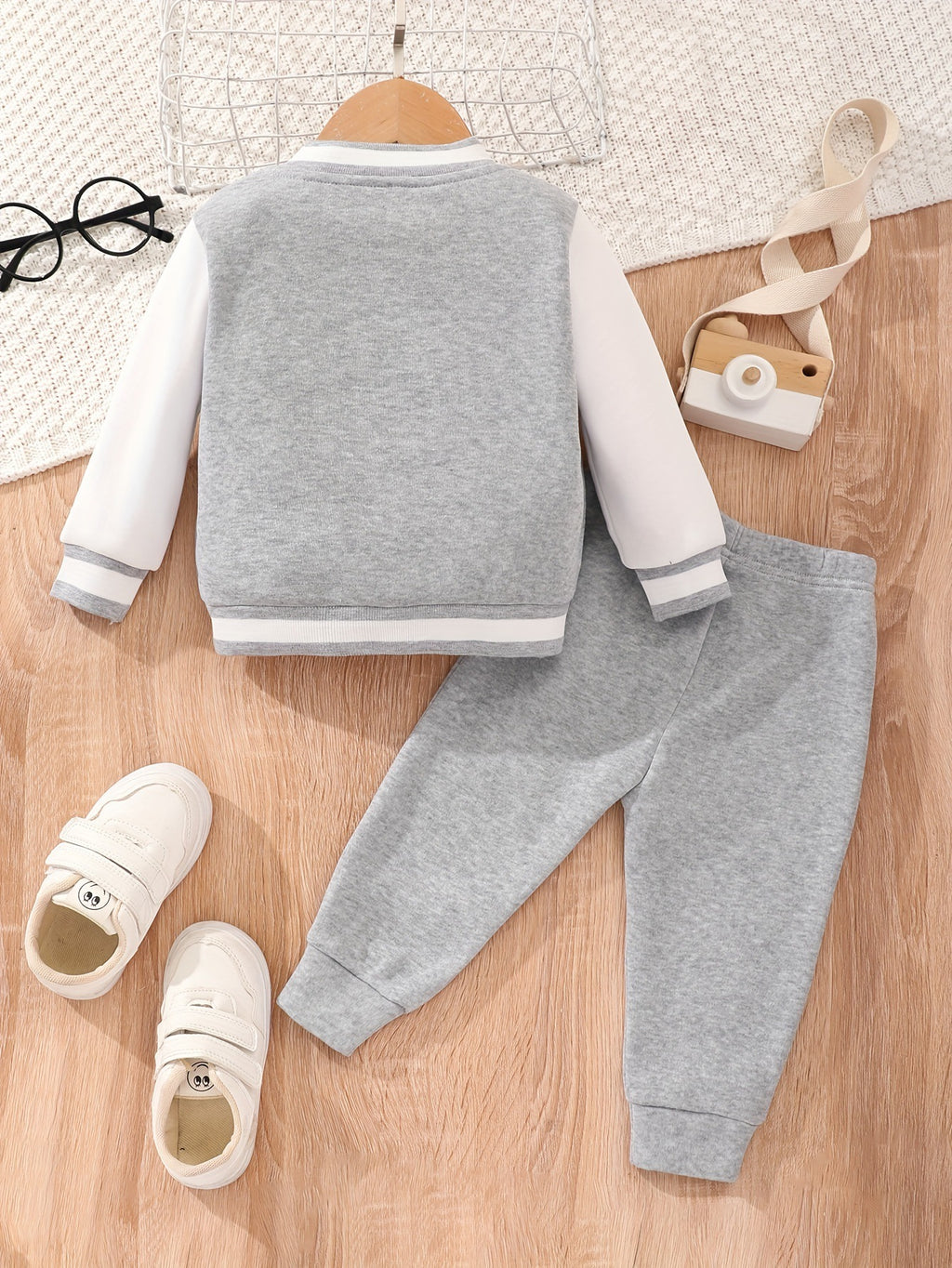 Boys' Letter Embroidered Baseball Suit Set