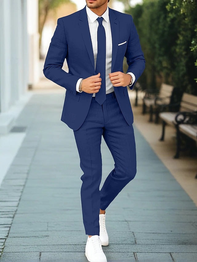 Men's Slim Fit Single-Breast Suit Set