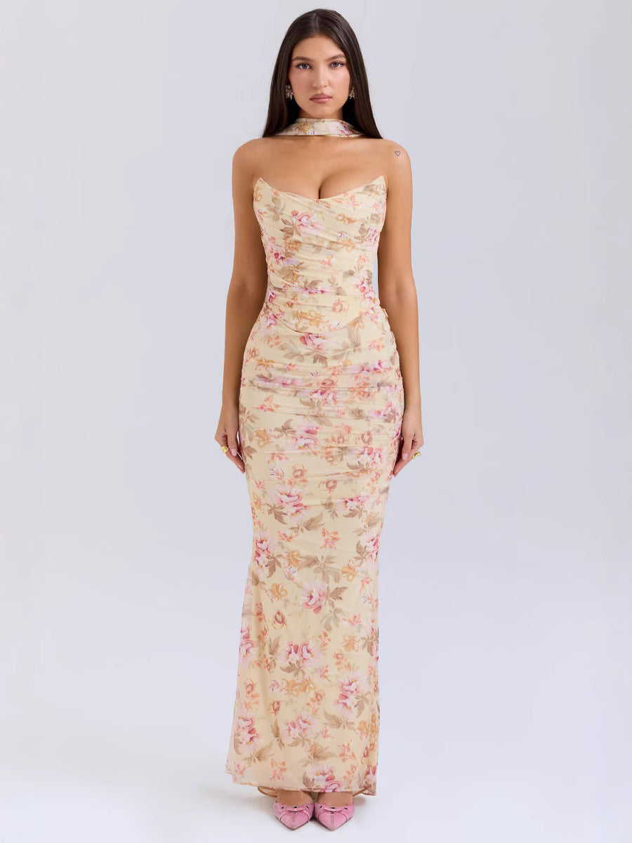 Women's Tube Top and Pencil Skirt Two-Piece Set