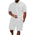 Men's Jacquard Polo Shorts Set
