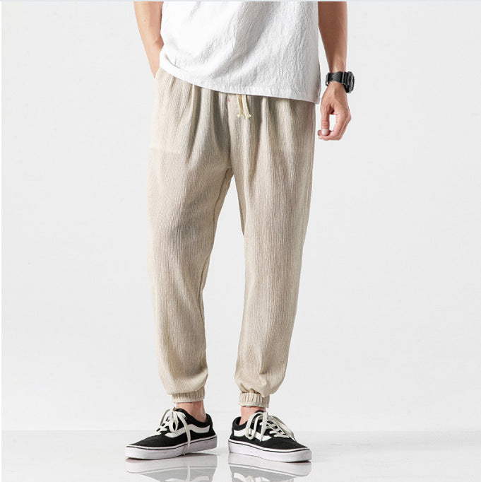 Cotton Linen Men's Casual Trousers