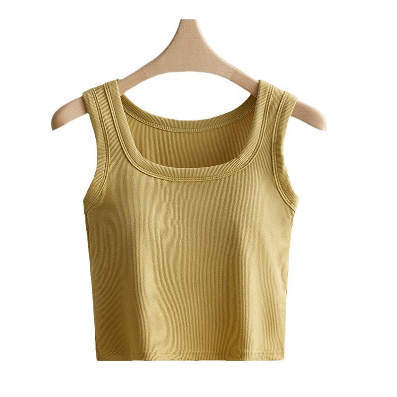 Women's Square Neck Built-in Bra Vest