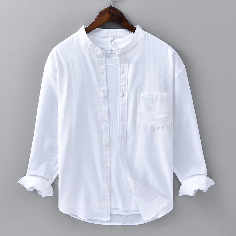 Linen long-sleeved shirt