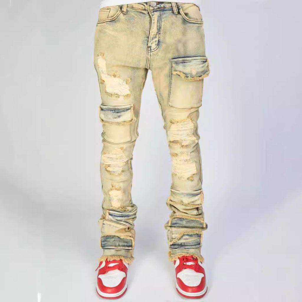 Straight-fit stretch denim jeans