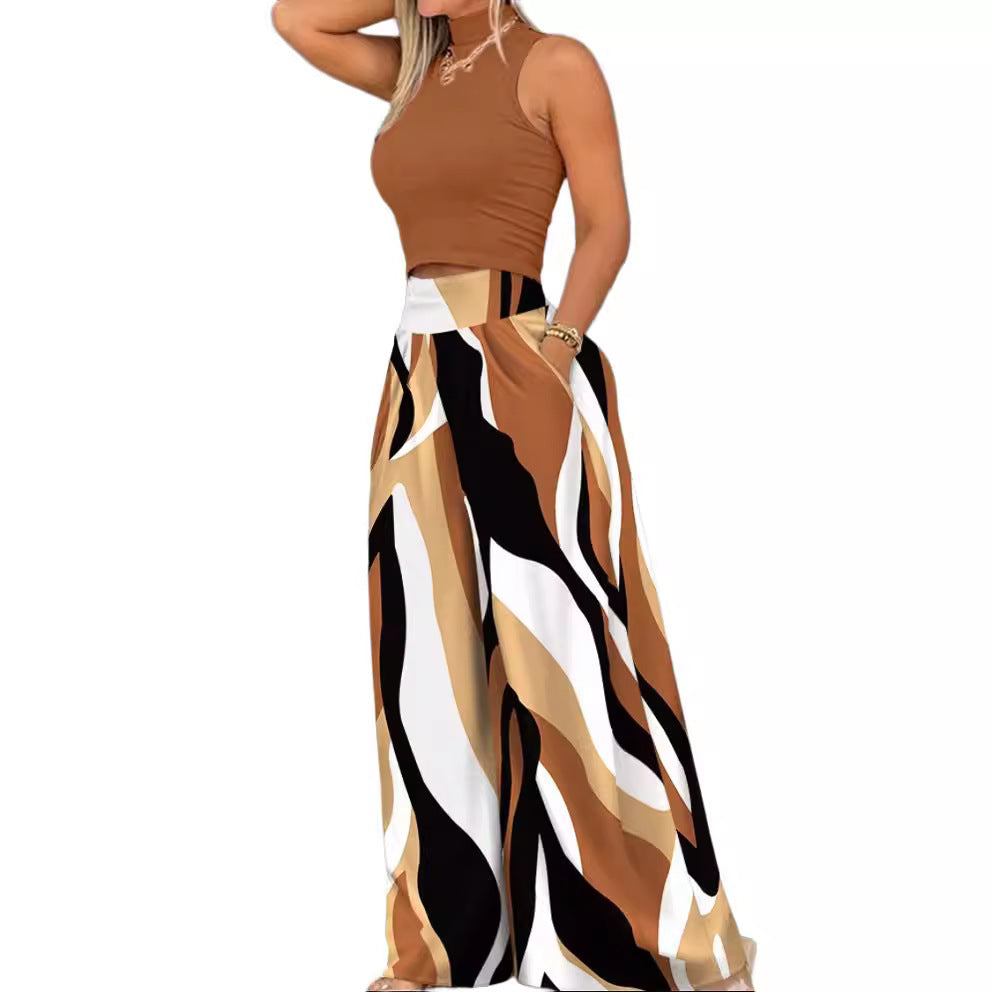 Fashionable women's wear with vests and trousers