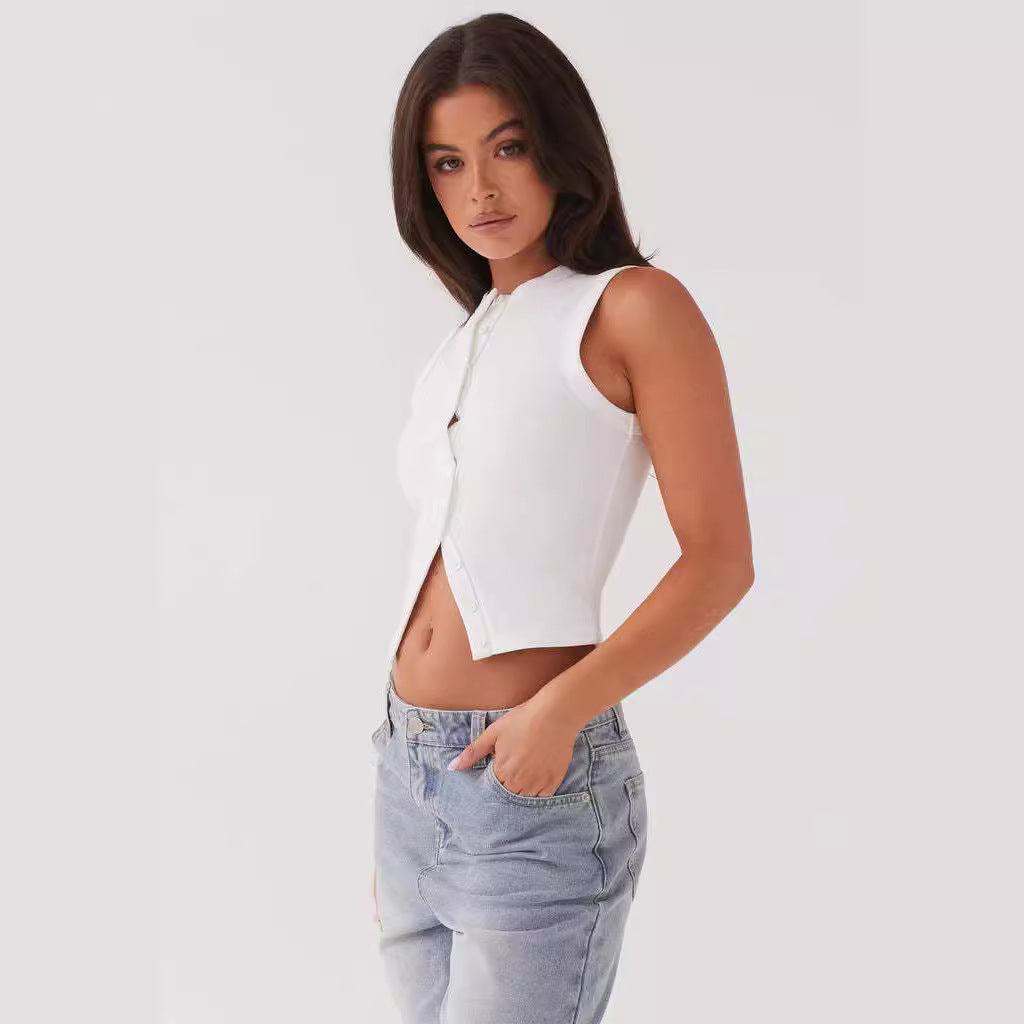 Shirtless sleeveless vest for women