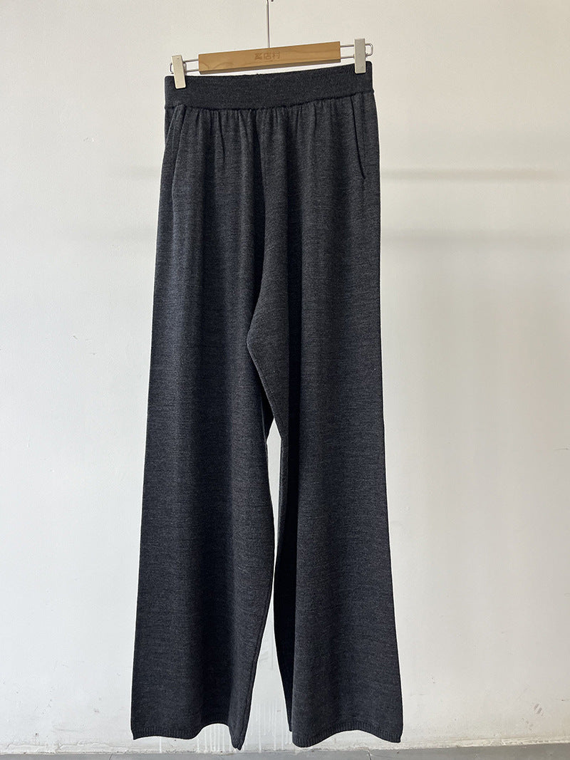 Women's Machine Washable Wool Knit Suit - Three-Piece Set Cardigan, Vest, and Pants