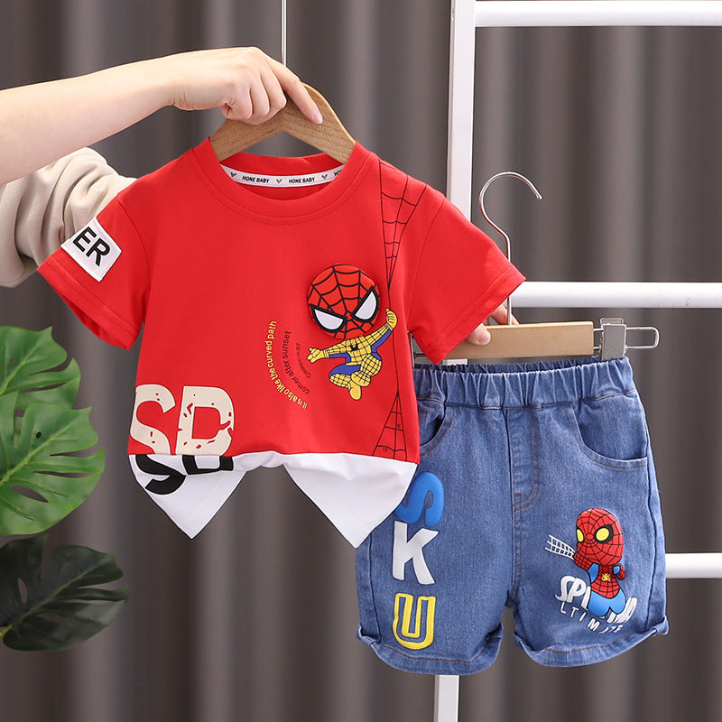 Children's Cartoon Print Cotton Outfit Set