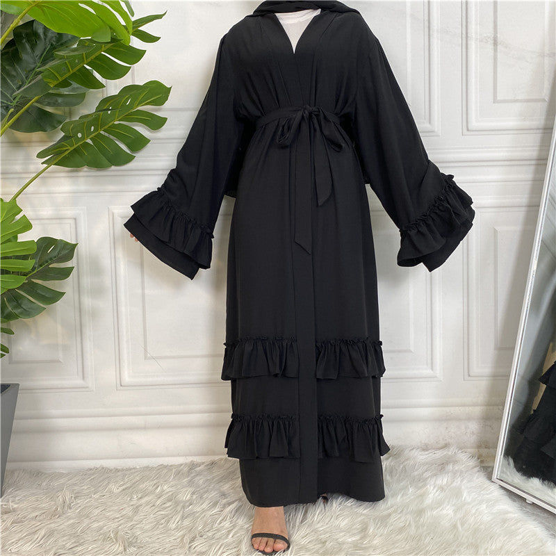 Puff sleeve buttoned cardigan robe