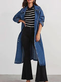 Women's long cardigan denim jacket