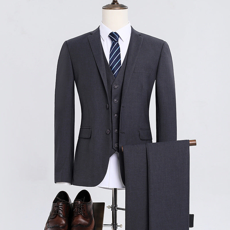 Men's Slim Fit Three-Piece Business Suit