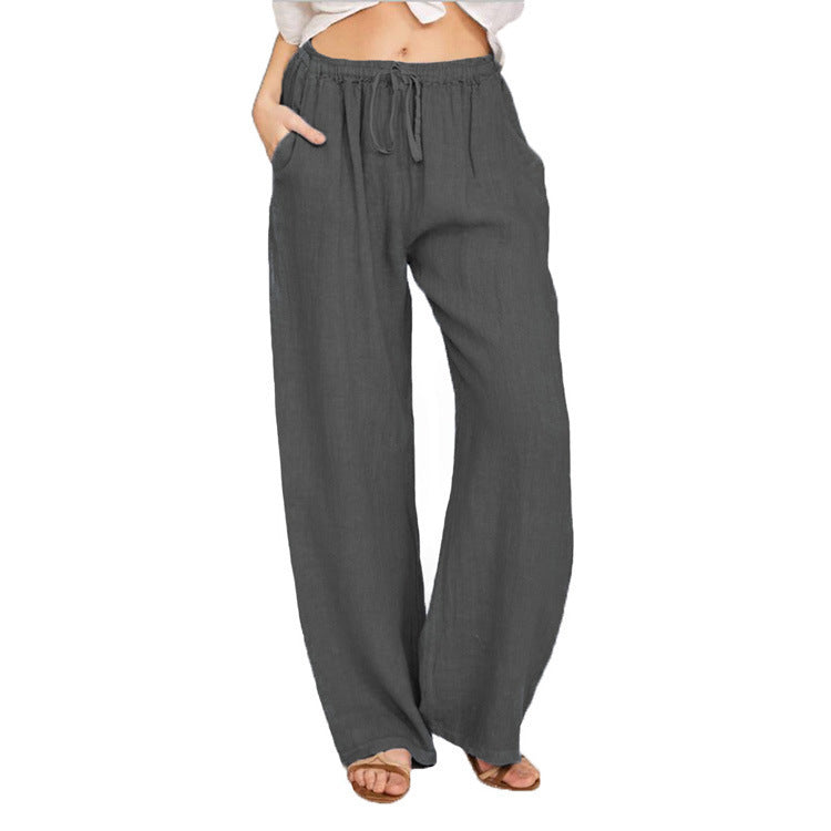 Men's Solid Color Drawstring Casual Trousers