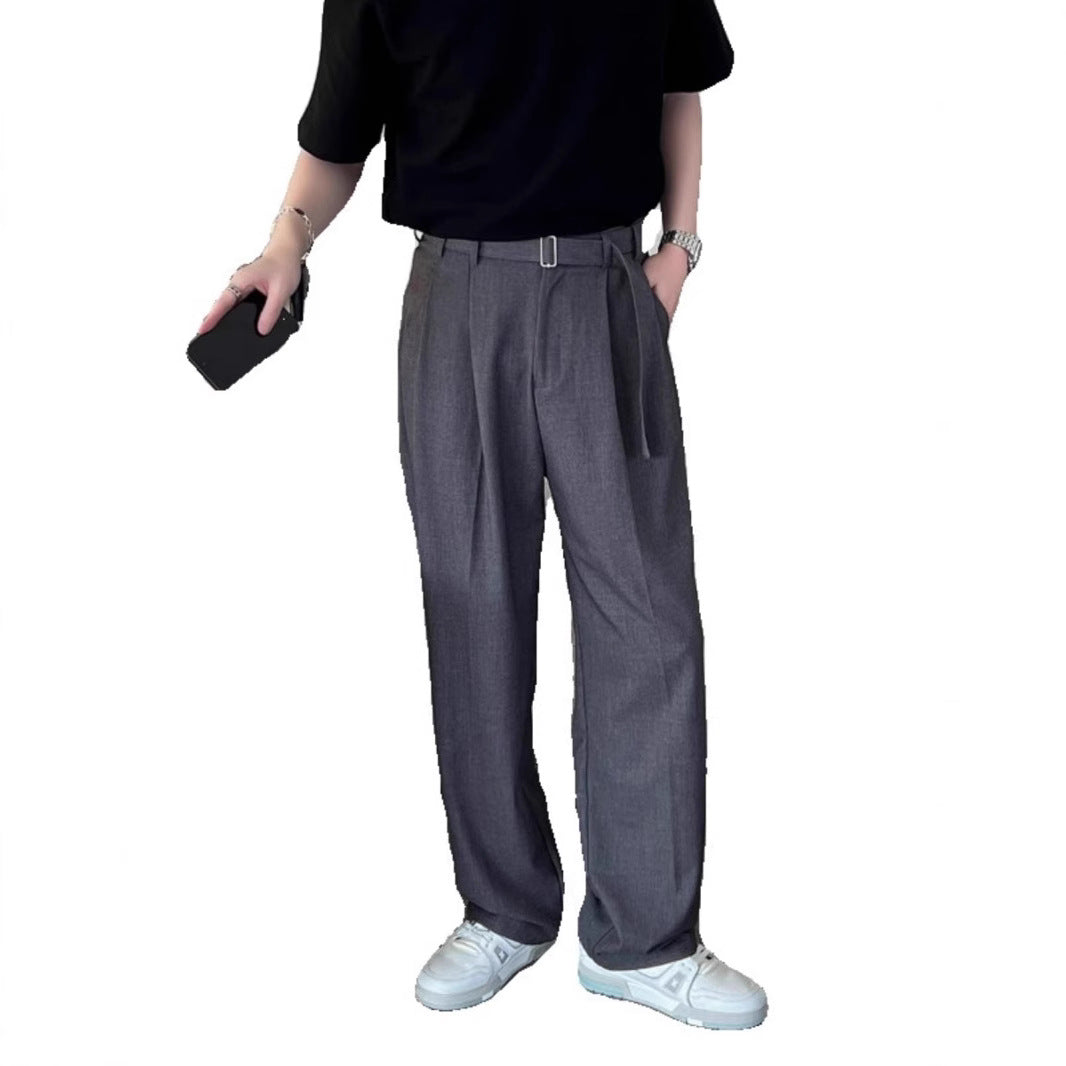 Men's ice silk trousers with a drooping feel