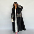 Cardigan with embroidered patterns and long robe