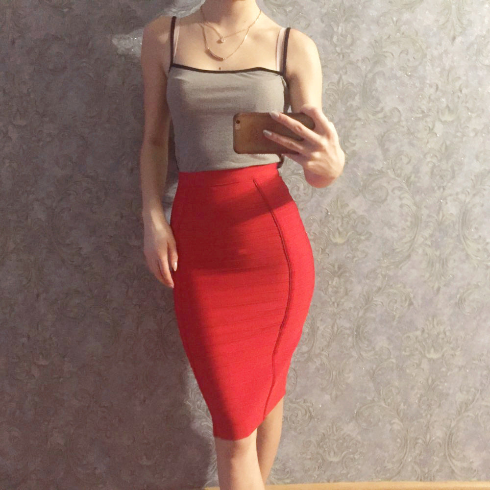 High-waisted bodycon skirt
