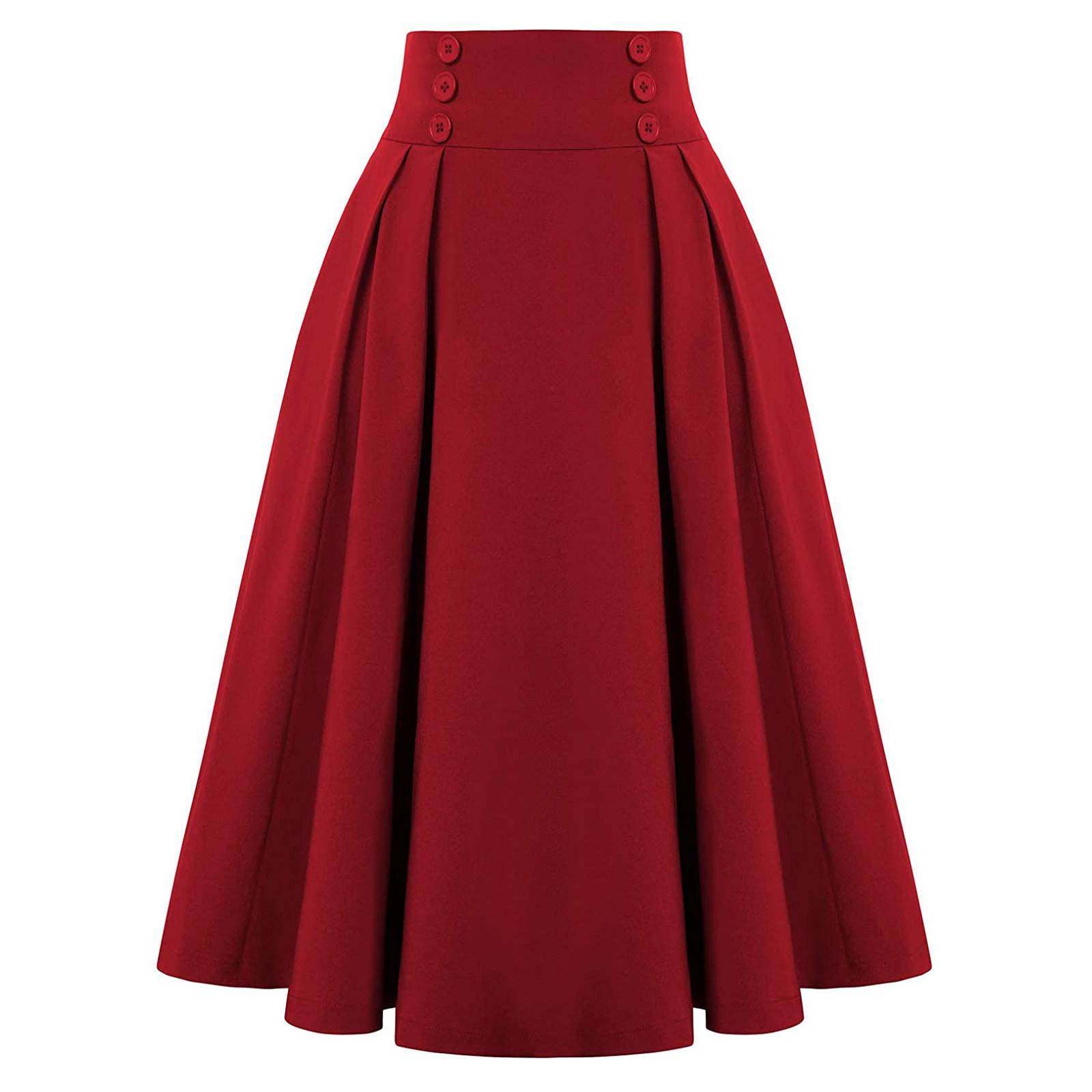 Retro high-waisted pleated long dress