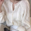 Round-neck knitted cardigan