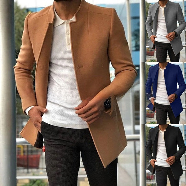Solid color slim-fit woolen fabric