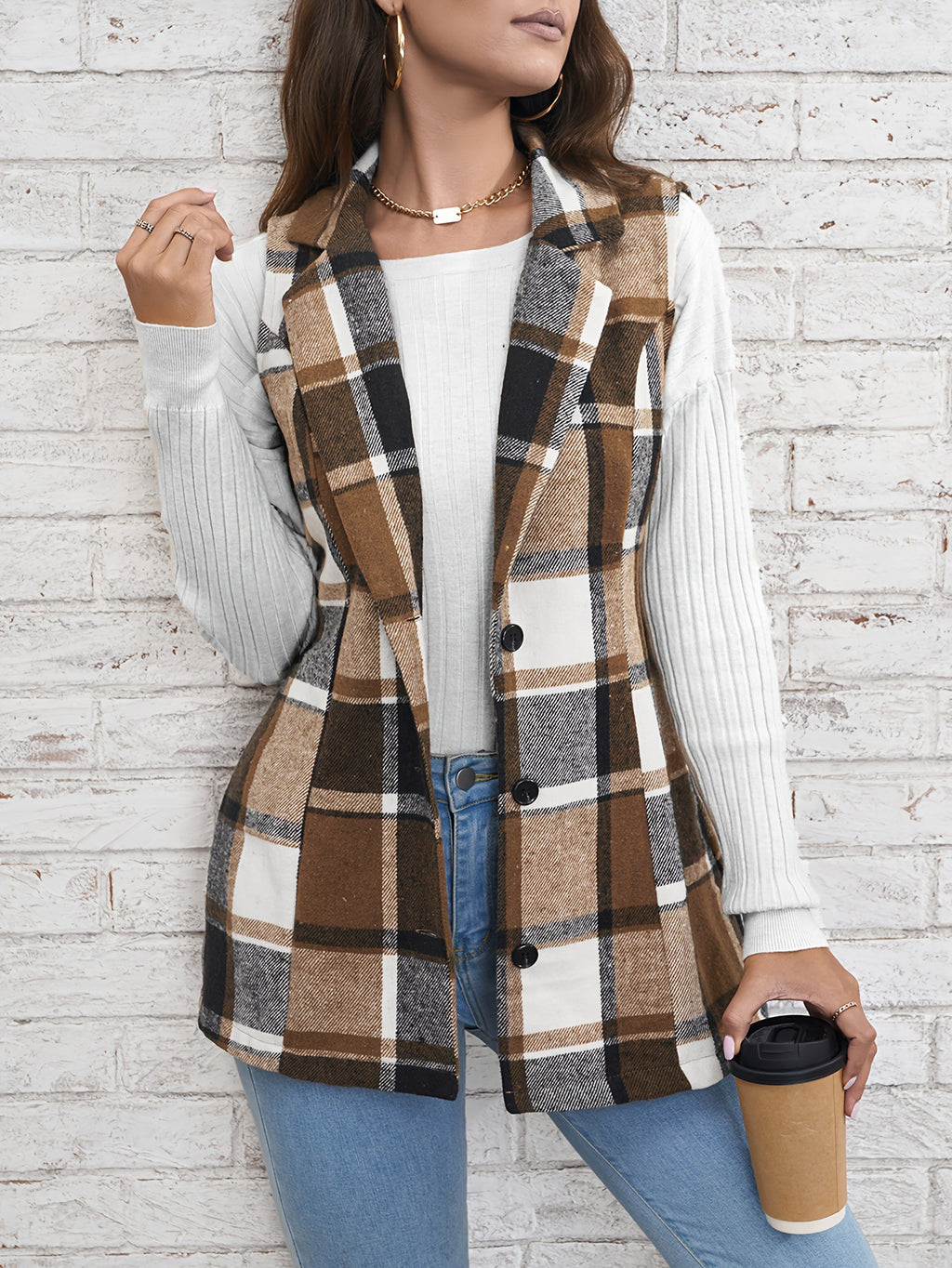 Women's Plaid Elegant Sleeveless Vest