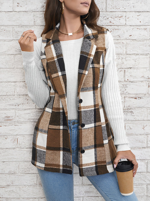 Women's Plaid Elegant Sleeveless Vest