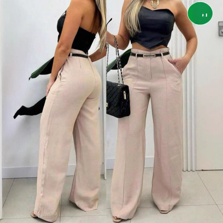 Simple and form-fitting suit trousers