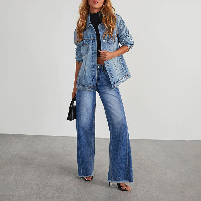 Women's Stretch Wide-Leg Denim Jeans