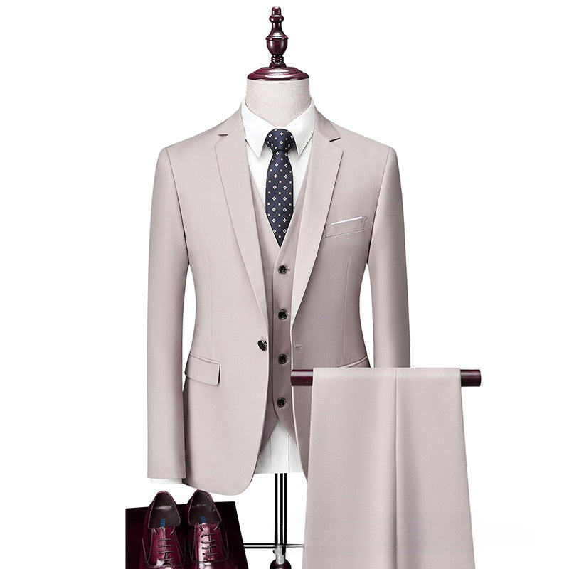 Men's Formal Three-Piece Suit Set