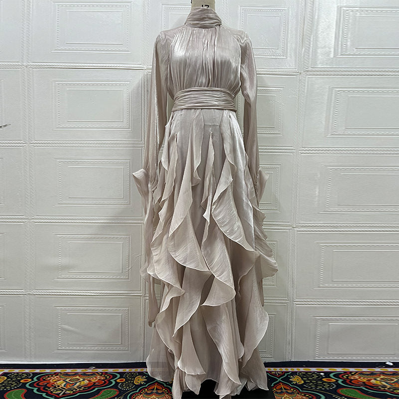 Elegant Ruffled Slim Dress