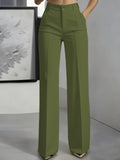 Women's High Waisted Straight Leg Suit Pants