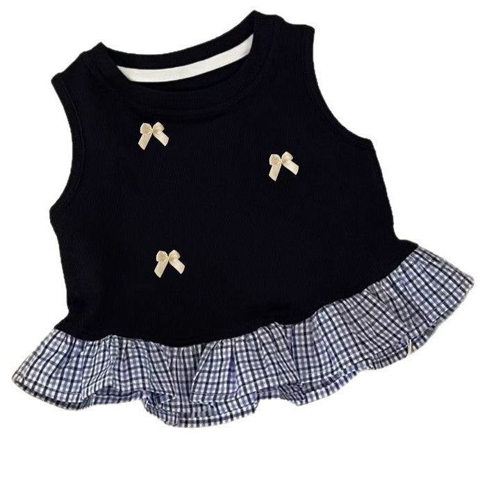 Girls' Lace Trim Sleeveless Vest