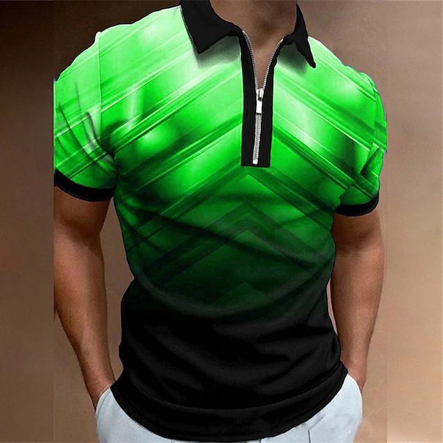 Men's 3D digital printed street short-sleeved shirt