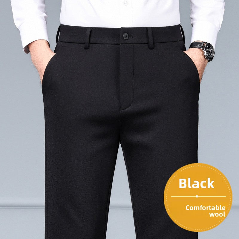 Men's Wool Blend Straight Trousers